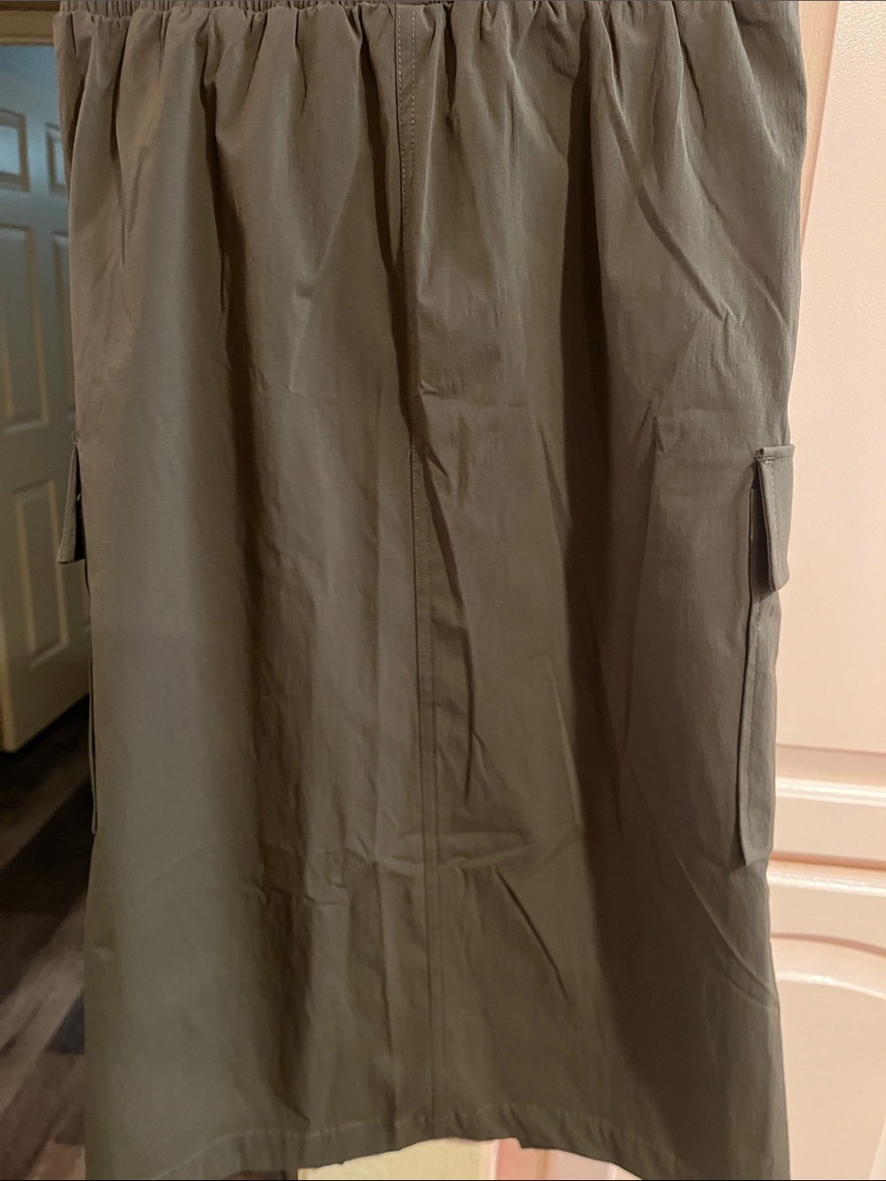 HALARA Olive Green Elastic-Waist cargo Skirt with Drawstring - Picture 9 of 11